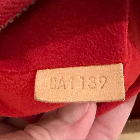 Louis Vuitton Monogram Canvas Red Leather V Tote Two-Way Handbag Purse - Picture 11 of 15